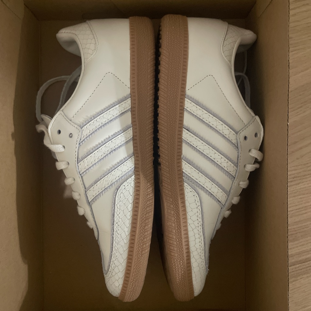 Rare Adidas Core White Snakeskin Sneakers